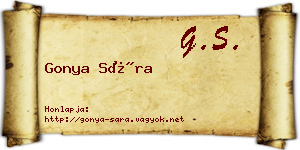 Gonya Sára névjegykártya